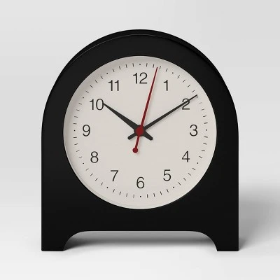 6" Arch Table Clock Black - Room Essentials™ 4 6" Arch Table Clock Black - Room Essentials™ - Image 2