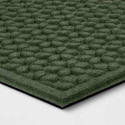 1'6"x2'6" Absorbing Embossed Floral Doormat Green - Room Essentials™: Outdoor & Indoor Skid-Resistant Door Mat 4 1'6"x2'6" Absorbing Embossed Floral Doormat Green - Room Essentials™: Outdoor & Indoor Skid-Resistant Door Mat - Image 2