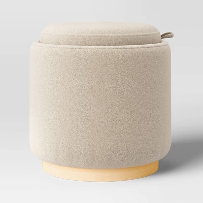 Round Upholstered Storage Ottoman - Room Essentials™ 4 Round Upholstered Storage Ottoman - Room Essentials™ - Image 2