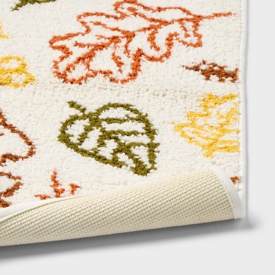 17"x24" Fall Leaves Non-Slip Harvest Bath Rug Cream - Room Essentials™ 5 17"x24" Fall Leaves Non-Slip Harvest Bath Rug Cream - Room Essentials™ - Image 3