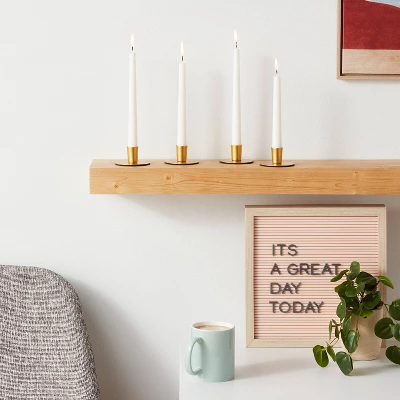 4pk Small Gold Powder Coated Taper Candle Holders - Room Essentials™: Iron Construction, Modern Decor 3 4pk Small Gold Powder Coated Taper Candle Holders - Room Essentials™: Iron Construction, Modern Decor
