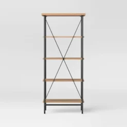 Wood And Metal Media Tower Bookcase Natural - Room Essentials™ -Wayfair Shop GUEST 0e7a47c1 ec4f 45c2 9c9b 1d913211ed29