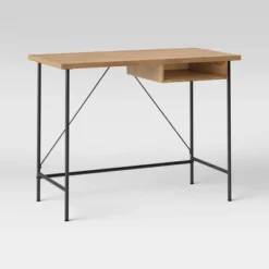 Wood And Metal Writing Desk With Storage - Room Essentials™ -Wayfair Shop GUEST 11fddfe3 6162 4a58 8bb3 5903c2a3ce2d