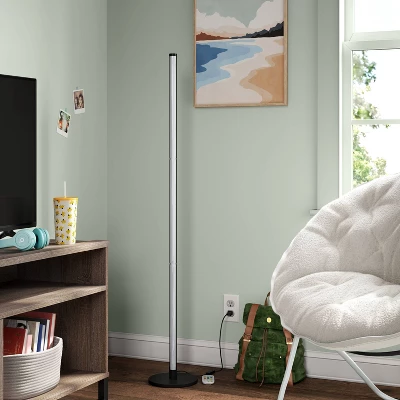 Color Changing LED Floor Lamp With Remote Control Mood And Ambient Lighting Black - Room Essentials™ 4 Color Changing LED Floor Lamp With Remote Control Mood And Ambient Lighting Black - Room Essentials™ - Image 2