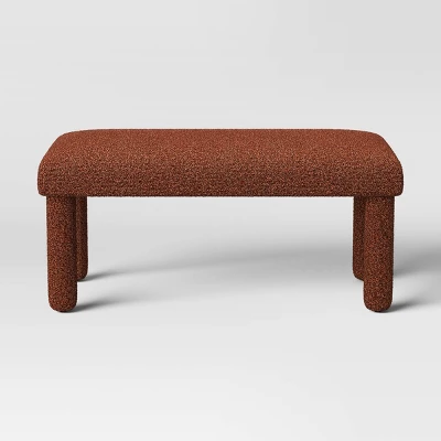 Upholstered Bench Rust Boucle - Room Essentials™ 4 Upholstered Bench Rust Boucle - Room Essentials™ - Image 2