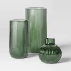 3pc Vase Set Ribbed Glass - Room Essentials™ -Wayfair Shop GUEST 191484ea d134 46b3 adae eba4ddfacf1b