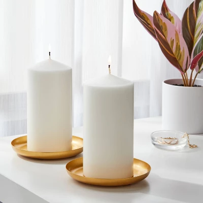 2pk 3" X 6" Unscented Pillar Candles White - Room Essentials™: Paraffin Wax, 65hr Burn Time, No Container 3 2pk 3" X 6" Unscented Pillar Candles White - Room Essentials™: Paraffin Wax, 65hr Burn Time, No Container