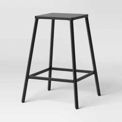 2pk Metal Counter Height Barstool Black - Room Essentials™: Steel Frame, Powder-Coated Finish, Armless Design 4 2pk Metal Counter Height Barstool Black - Room Essentials™: Steel Frame, Powder-Coated Finish, Armless Design - Image 2