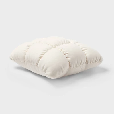Puffer Square Decorative Throw Pillow Ivory - Room Essentials™ 4 Puffer Square Decorative Throw Pillow Ivory - Room Essentials™ - Image 2
