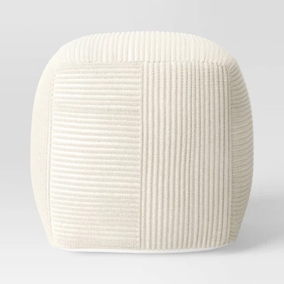 Ribbed Pouf Ottoman Cream - Room Essentials™ 4 Ribbed Pouf Ottoman Cream - Room Essentials™ - Image 2