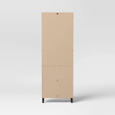 Mixed Material Library Bookcase With Doors Natural Wood - Room Essentials™ 5 Mixed Material Library Bookcase With Doors Natural Wood - Room Essentials™ - Image 3