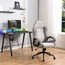 Swivel Dorm Gaming Chair Gray - Room Essentials™: Upholstered Computer Desk Chair, Adjustable, Fixed Arms -Wayfair Shop GUEST 285de292 c78a 4007 a4b9 5cc9d85853d2
