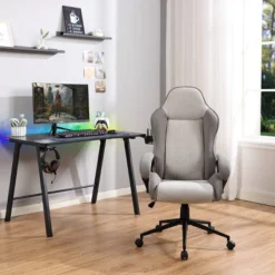 Swivel Dorm Gaming Chair Gray - Room Essentials™: Upholstered Computer Desk Chair, Adjustable, Fixed Arms -Wayfair Shop GUEST 28cdd638 abb1 45b9 b3b1 61fe23190bfa
