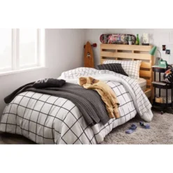 Reversible Microfiber Grid Comforter - Room Essentials™ -Wayfair Shop GUEST 3461f2cc 3d8d 40ee b98b 17a6275dab4d