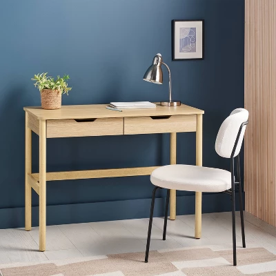 Scandi Desk With Drawers Natural - Room Essentials™ 3 Scandi Desk With Drawers Natural - Room Essentials™