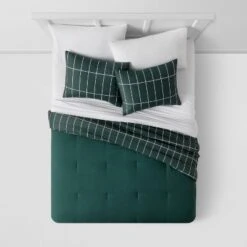 Grid Print Microfiber Reversible Comforter & Sheet Set Dark Green - Room Essentials™ 12 Grid Print Microfiber Reversible Comforter & Sheet Set Dark Green - Room Essentials™ -Wayfair Shop GUEST 4daf5f1a f5e2 4ffd 9c0a 0163fb5f2872