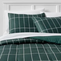 Grid Print Microfiber Reversible Comforter & Sheet Set Dark Green - Room Essentials™ 17 Grid Print Microfiber Reversible Comforter & Sheet Set Dark Green - Room Essentials™ -Wayfair Shop GUEST 52658d90 442c 4f77 95f8 b9cc7e5b7e67