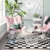 4'x5'5" Small Checker Rug Charcoal And Ivory - Room Essentials™ -Wayfair Shop GUEST 529660d9 d6a2 4bea afbf acd37c0b8e54