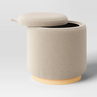 Round Upholstered Storage Ottoman - Room Essentials™ 5 Round Upholstered Storage Ottoman - Room Essentials™ - Image 3