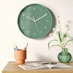 12" Wall Clock Green - Room Essentials™