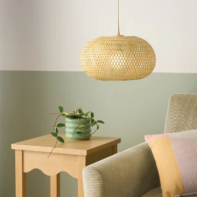 Bamboo Woven Pendant Light - Room Essentials™ 3 Bamboo Woven Pendant Light - Room Essentials™