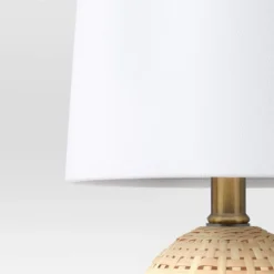 Round Wicker Table Lamp Brown - Room Essentials™: ETL Listed, No Assembly, Modern Decor -Wayfair Shop GUEST 624b7340 35b5 4626 aaa2 d4927b91d154