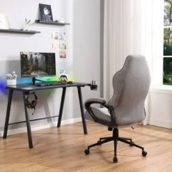 Swivel Dorm Gaming Chair Gray - Room Essentials™: Upholstered Computer Desk Chair, Adjustable, Fixed Arms -Wayfair Shop GUEST 6e76cb9d acd5 4e07 a5c3 eff2816b79a2