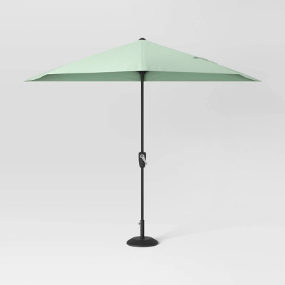 7.813'x8.83' Half Circle Patio Umbrella - Black Pole - Room Essentials™ 9 7.813'x8.83' Half Circle Patio Umbrella - Black Pole - Room Essentials™ - Image 7