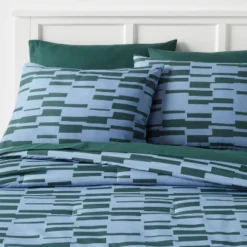 Foster Microfiber Reversible Comforter & Sheets Set Blue/Dark Green - Room Essentials™ -Wayfair Shop GUEST 79e4d924 51e8 43a6 af5e e6e2f1c94bf4