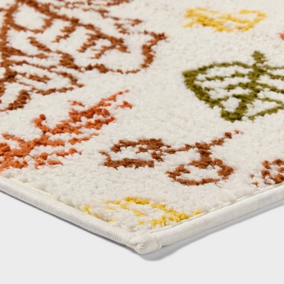 17"x24" Fall Leaves Non-Slip Harvest Bath Rug Cream - Room Essentials™ 4 17"x24" Fall Leaves Non-Slip Harvest Bath Rug Cream - Room Essentials™ - Image 2