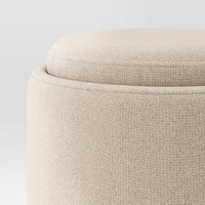 Round Upholstered Storage Ottoman - Room Essentials™ 6 Round Upholstered Storage Ottoman - Room Essentials™ - Image 4