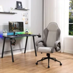 Swivel Dorm Gaming Chair Gray - Room Essentials™: Upholstered Computer Desk Chair, Adjustable, Fixed Arms -Wayfair Shop GUEST 9078a48b d229 433b 8d32 2eb833678851