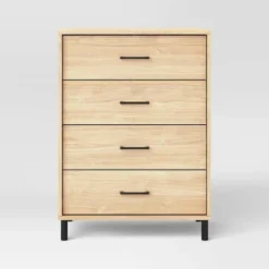 Mixed Material Wood And Metal 4 Drawer Dresser Updated Base Natural Wood - Room Essentials™ 8 Mixed Material Wood And Metal 4 Drawer Dresser Updated Base Natural Wood - Room Essentials™ -Wayfair Shop GUEST 9173e147 053e 433a be17 be44ad346f69