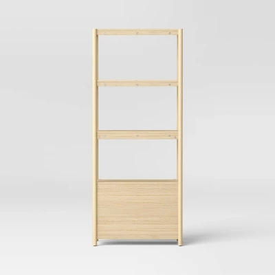 72.25" Scandi Bookcase With Three Shelves And Cabinet Storage Natural - Room Essentials™ 5 72.25" Scandi Bookcase With Three Shelves And Cabinet Storage Natural - Room Essentials™ - Image 3