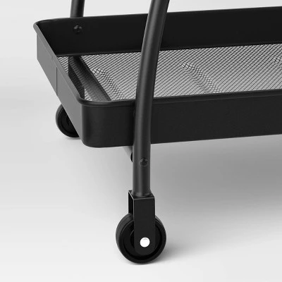 Metal Mesh Rolling Bar Outdoor Serving Cart Black - Room Essentials™ 5 Metal Mesh Rolling Bar Outdoor Serving Cart Black - Room Essentials™ - Image 3