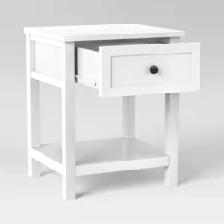 Traditional Side Table With Storage Drawer Classic White - Room Essentials™ -Wayfair Shop GUEST adc41955 1aff 4c2b ad05 a78bb26ac83d