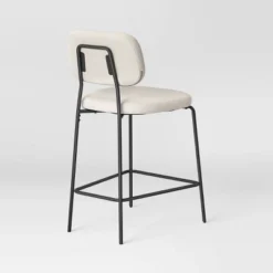 24" Upholstered With Metal Base Counter Height Barstool Cream Boucle - Room Essentials™ -Wayfair Shop GUEST b5041e38 5c90 4b77 aef6 0b180d94a9c8