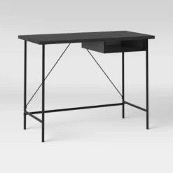 Wood And Metal Writing Desk With Storage - Room Essentials™ -Wayfair Shop GUEST b6ee626e 3265 49db 8365 a9aaf9b3dcc2