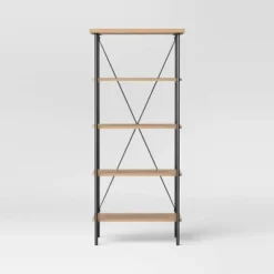 Wood And Metal Media Tower Bookcase Natural - Room Essentials™ -Wayfair Shop GUEST b7f3ef8e 2c00 4dc4 9977 8fbd6dcc63c6