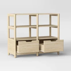 32" Scandi Small Bookcase With Storage Drawers Natural - Room Essentials™ -Wayfair Shop GUEST bba9d99f 6741 47a1 bcb4 9d88ac2ce4d7