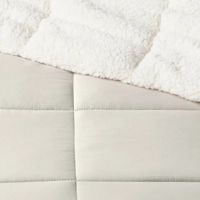 Sherpa Washed Microfiber Reversible Comforter - Room Essentials™ 6 Sherpa Washed Microfiber Reversible Comforter - Room Essentials™ - Image 4