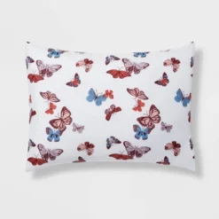 Butterfly Print Microfiber Decorative Bed Set With Throw Blue/Red/White - Room Essentials™ -Wayfair Shop GUEST c35a3116 af66 43a4 baa4 b89520c31c5a