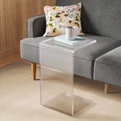 Acrylic C Shaped Side Table Clear - Room Essentials™
