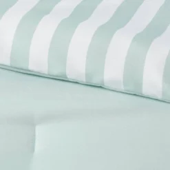 Microfiber Reversible Stripe Comforter Mint Green - Room Essentials™ -Wayfair Shop GUEST cd0d7882 a6d0 4dab b03e e055b1a83418