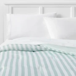 Microfiber Reversible Stripe Comforter Mint Green - Room Essentials™ -Wayfair Shop GUEST cd174111 defd 4397 bcf3 048fba4ec0a1