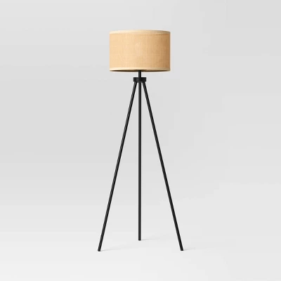 Tripod Floor Lamp With Shade Black - Room Essentials™: Modern Standing Light, ETL Listed, Metal Body 3 Tripod Floor Lamp With Shade Black - Room Essentials™: Modern Standing Light, ETL Listed, Metal Body