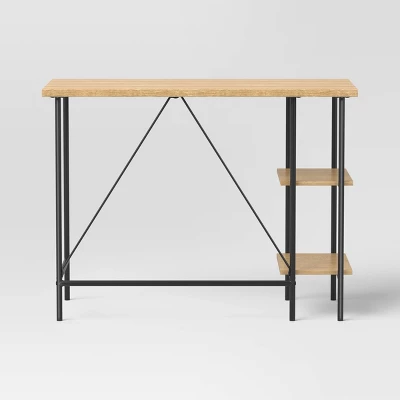 Wood And Metal Desk With Shelves Natural - Room Essentials™ 5 Wood And Metal Desk With Shelves Natural - Room Essentials™ - Image 3