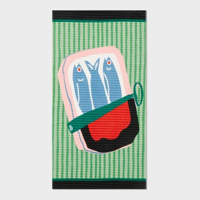 Sardines Beach Towel - Room Essentials™ 5 Sardines Beach Towel - Room Essentials™ - Image 3