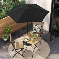 6' Round Outdoor Patio Market Umbrella With Black Pole - Room Essentials™