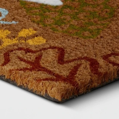 1'6"x2'6" 'Welcome' Leaves Coir Doormat White - Room Essentials™ 4 1'6"x2'6" 'Welcome' Leaves Coir Doormat White - Room Essentials™ - Image 2